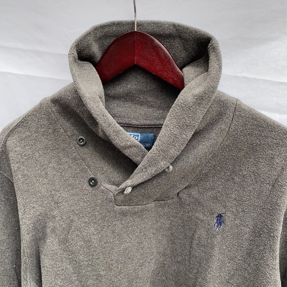 Charcoal gray Men's polo sweater - Picture 7 of 7